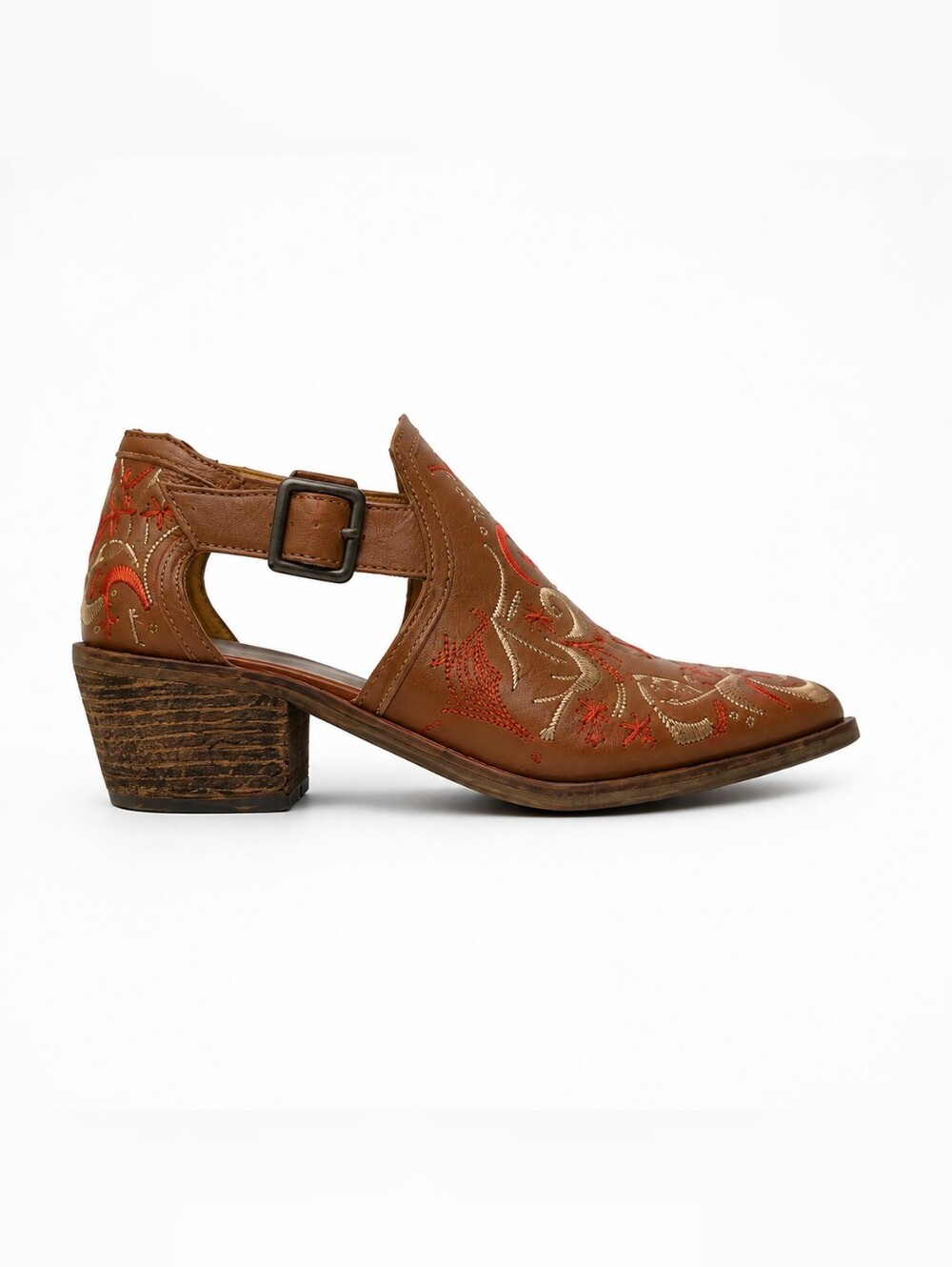 Kelsi Dagger Brooklyn Western Embroidered Cutout Ankle Booties Size 8
